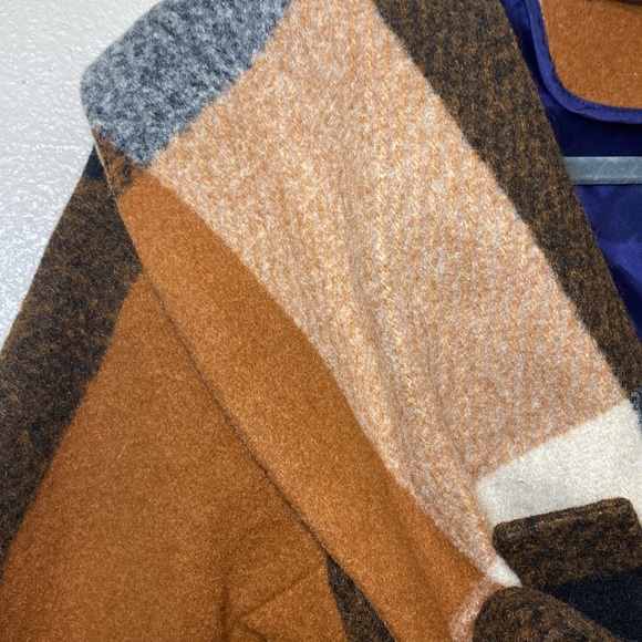 NWOT - ZAFUL - BELTED WOOL BLEND PLAID PEA COAT - Picture 7 of 16